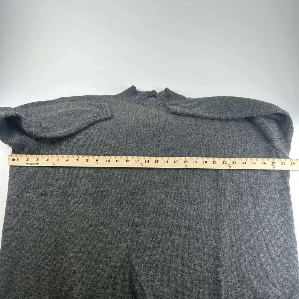 Polo Ralph Lauren Mens 3XB Gray 100% Lambswool VTG 1/4 Zip Sweater Pullover
